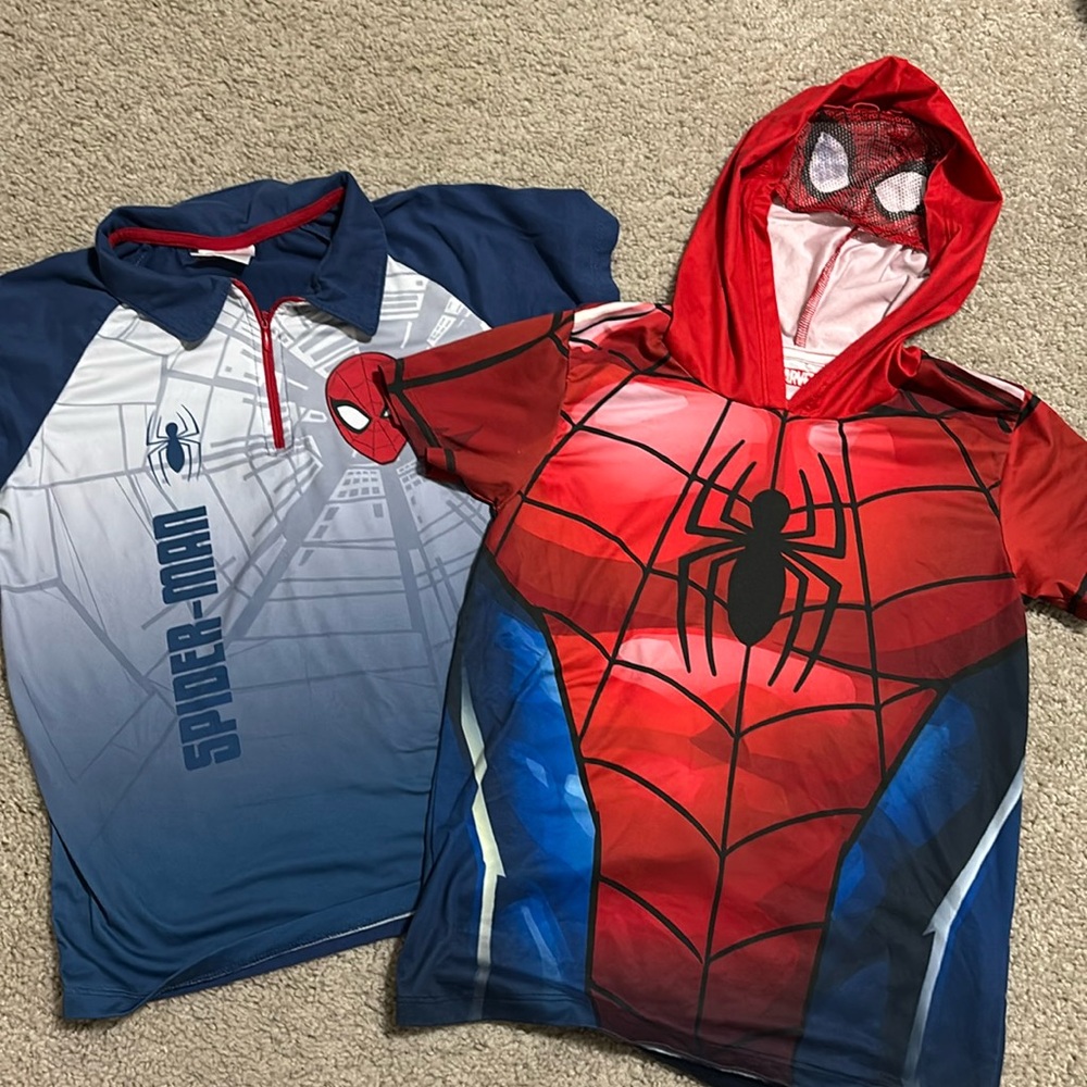 Spiderman tshirts for boys size 8 and 10